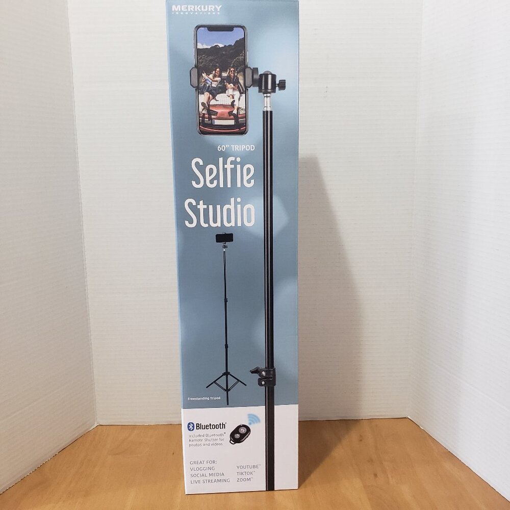 Merkury Innovations 60" Selfie Studio Tripod Bluetooth Remote Shutter New in Box